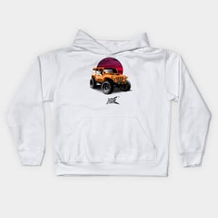 jeep wrangler rubicon orange Kids Hoodie